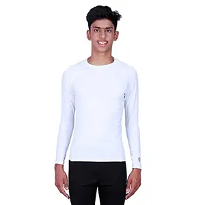 Armr Skyn Unisex Polyester Lycra Blend T-Shirt, 9-11 Years (White)