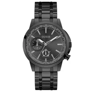 Guess SPEC Collection Multi-Function Mens Analog Black Dial Coloured Quartz Stainless Steel Band Watch, Round Dial with 44 mm Case Width - GW0490G3