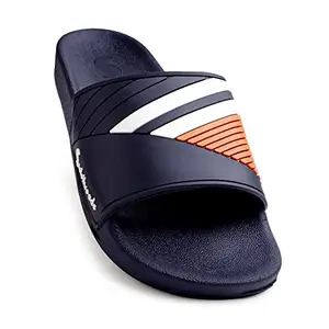 SOLETHREADS SLEDGE | Comfortable | Home | Lighweight | Water resistent | Slides for Men | BLACK/RED | UK/India Size 8