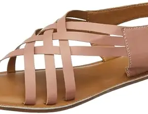 Amazon Brand - Symbol Women's PAG 163 C Nude Flat Sandal-4 Kids UK (AW20-AM-140)