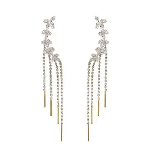 Thrillz Earrings For Women Gold Plated Long Tassel Drop Earrings For Women Girls Love Gifts Jewellery