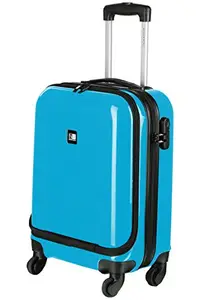 Nasher Miles New York Plus Hard Sided Polycarbonate Small Cabin Luggage with Laptop Compartment Blue 48 cm Trolley Bag