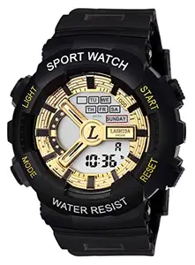 RK Black Digital Water Proof Sport Wrist Watch for Men and Boys Analog-Digital Watch - for Men