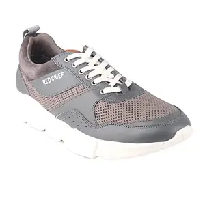 Red Chief Grey Leather Casual Shoes for Men