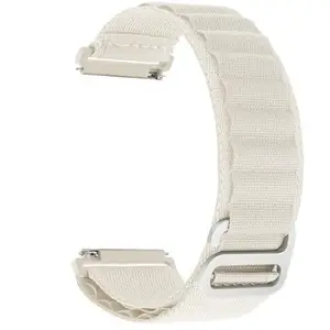 A3sprime Universal Nylon Cloth Watch Strap Suitable for All 20mm Lugs Width Smartwatch (Set of 1 Pairs) White