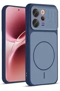 Mr. Case Back Cover for Vivo V70 5G | Ring Design Protective Case with Camera Cut Protection | Anti Slip Grip | Shockproof Mobile Cover - Blue