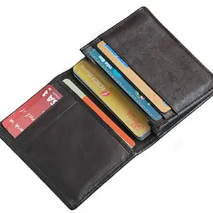 Husk N Hoof RFID Protected Leather Credit Card Holder Wallet for Men Women | Black