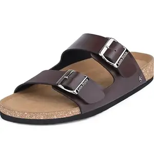 LOUIS STITCH Comfortable Open Toe Cork Sandals | Brown Lightweight Mule Style Casual Sliders Easy Slip-on Slippers | Back Open Sandals | LSOF-11-BB | UK-7
