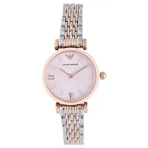 Emporio Armani Stainless Steel Analog Pink Dial Women Watch-Ar11223, Multi-Color Band