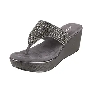 Mochi Womens Synthetic Gun Metal Slip Ons (Size (7 UK (40 EU))