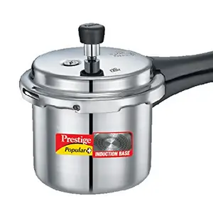 Prestige Popular Plus Svachh Virgin Aluminium Gas and Induction Compatible Outer Lid Pressure Cooker, 2 L