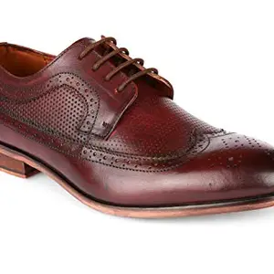 San Frissco Men Genuine Leather Bastian Cherry Brogues Formal Shoes