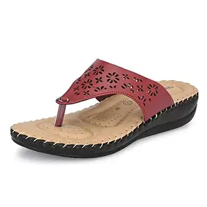Centrino Women's 7901 Cherry Thong Comfortable Ortho Care Ladies | Fashion Wear Sandal & Chappal | Soft Cushioned for More Comfort-4 Kids UK (7901-11)