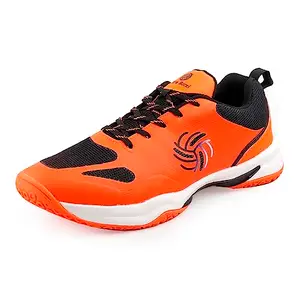 Bacca Bucci® SMASHTREK All Court Badminton Shoes with Memory Padded Insocks and Arch Support -Orange, Size UK7