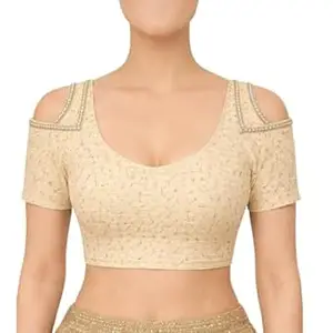 Printed Summer Blouse for Women | Half Sleeve V Neck Lightweight Readymade Saree Blouse | Daily & Casual Wear