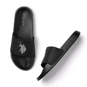 U.S. POLO ASSN. Mens PHIL Sliders - (UK6) (US7) (2FD241017Z01), Black