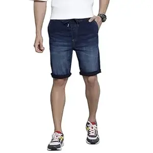 The Indian Garage Co Men Regular Fit Solid Mid-Rise Denim Shorts
