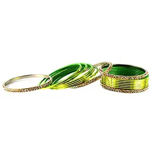 Vidhya Kangan Light Green Stone Brass Bangle ban1390-2.8
