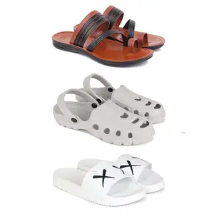 DRACKFOOT Men's Sandals | Lightweight Wear| Stylish & Easy to Wear For Men's GR-SAN-(3-COMBO)-3151-3135-3029-8