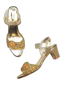 WalkTrendy Womens Synthetic Gold Sandals With Heels - 2 UK (Wtwhs343_Gold_35)