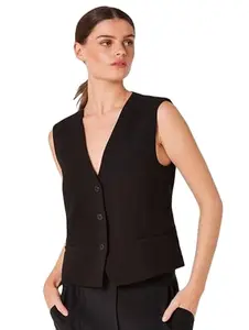 Black WaistCoat,RegularFit WaistCoat,Black WaistCoat,Cotton Blend WaistCoat,Casual WaistCoat,Office Wear WaistCoat,Women WaistCoat,WaistCoat19.