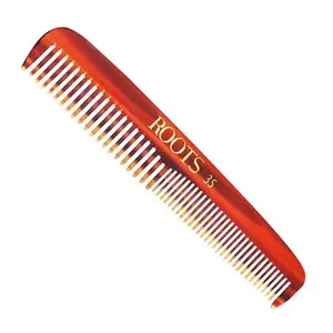 ROOTS Classic Comb | Dual Teeth For Styling & Detangling | Smooth Round Teeth prevent Hair & Scalp Damage | For Women with Straight, Long, Wavy Hair | Gentle Care | Length - 5 Inch | Model No. 35