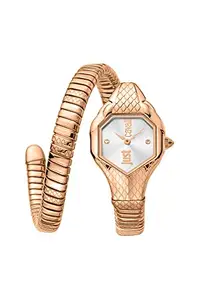 Just Cavalli Women Watch, Rose Gold Color Case, Silver Dial, Rose Gold Color Metal Bracelet, 3 ATM, JC1L190M0055