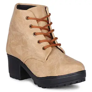 Commander Shoes Latest Boots for Women and Girls (Tan, Numeric_5)