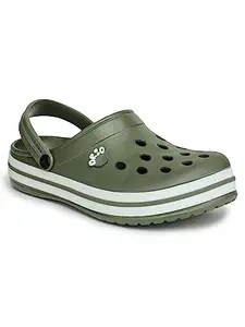 ABROS Men AZCG0511 Military/White Clogs UK-8