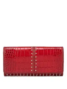 Da Milano Genuine Leather Red Flap Over Womens Wallet (10152)