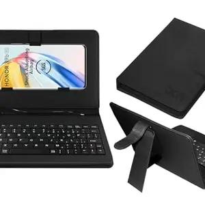 ACM Keyboard Case Compatible with Honor X9b Mobile Flip Cover Stand Direct Plug & Play Device for Study & Gaming Black