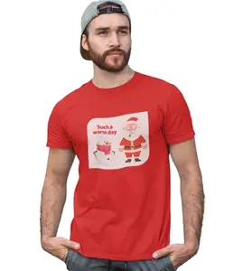 Bag It Deals Sneezy Santa: Funny & Cute Printed T-Shirt (Red) for Secret Santa