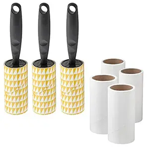 IKEA BASTIS Set of 3 x Grey Lint Rollers with 4 x Refill Rolls