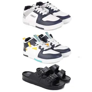 DRACKFOOT Men's Stylish Casual Shoes | Comfortable & Trendy Daily WearPremium Casual Shoes for MenGR-(3-Combo)-1075-1074-3115-6 Multicolor