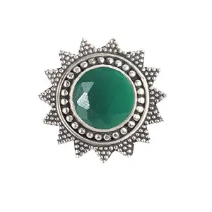 925 Silver EMERALD STONE RING ADJUSTABLE RING FOR WOMEN