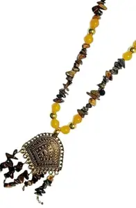 MADHU SETH Boho Tribal Beaded Necklace with Antique Pendant | Handmade Ethnic Jewelry for Women