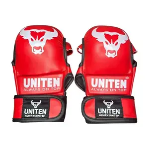 UNITEN MMA Gloves for Men and Women, Sparring and Punching Gloves with Shock Absorbing Padding and Adjustable Straps (S)