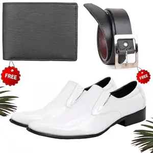 Latest Formal Shoes/Party Shoes/Shoes Combo with Free Wallet & Belt for Men and Boys (BAZAAR4520_VTOR-BLK-401) Multicolor