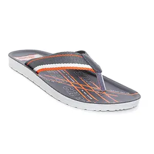 PARAGON PUK2209G Stylish Slippers for Men | Comfortable, Breathable & Durable Sandals with Soft Cushioned Footbed | Easy Wear Slip On | Easily Washable | Ideal for Outdoor Use Grey-Red