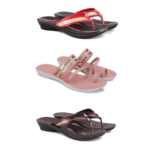 Women's Sandals | Lightweight Wear| Stylish & Easy to Wear For Women'SPCV-SAN-(3-COMBO)-1958-1944-1955-8