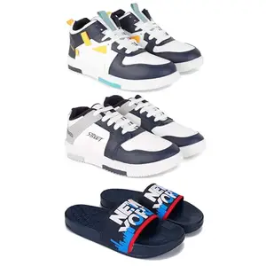 DRACKFOOT Men's Stylish Casual Shoes | Comfortable & Trendy Daily WearPremium Casual Shoes for MenGR-(3-Combo)-1074-1075-1587-10 Multicolor