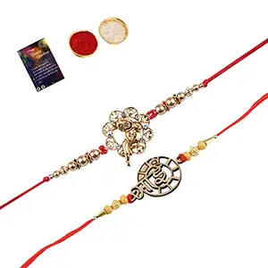 Elegant Bhaiya Rakhi " BHAI" Designe With Designer Look"BAL GOPAL"Rakhi Combo For Bhaiya With Roli Chawal And Greeting Card -1304