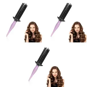 MAYCREATE® Hair Roller Comb for Women Styling Tools Curly Heatless Curler Curling Dryer Easy Wavy Roll 3PCS