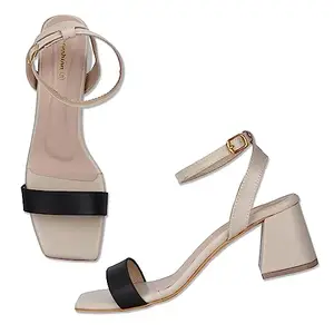 Shoeshion Women's Classic Strappy, Open Toe, Block Heel Sandals For Office, Shopping, Party & Wedding. (Black, numeric_7)