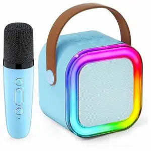 Mini Karaoke Machine for Kids Adults,Portable Bluetooth Speaker, 1-2 Wireless Microphones with Fun Voice Changing Function-Toys for 5 6 7 8 9 10 Year Old Girl Boys Birthday Gifts Ideas