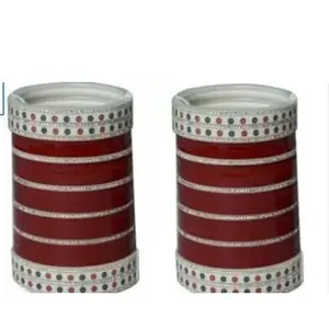PMIPS FOR WOMAN AND GIRLS Chuda WEDDING Bridal Punjabi Chuda [PACK 1] RED CHUDA SET PIASTIC KADA 0829 (24)