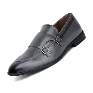 LOUIS STITCH Double Monk Strap Shoes for Men | Slip-on Monk Style | Office Shoes for Men | Formal Shoe for Men Ideal for Business, Casual, Parties (LSRG_FMBB)