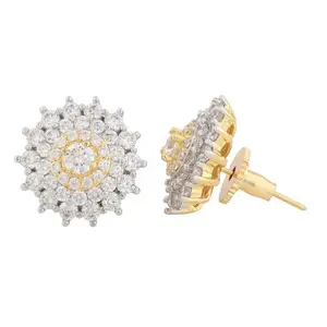 VOYLLA Sparkling Elegance Glittering American Diamond Studs Earrings For Women|Womens Gift|Rakshabandhan Gift|For Sister|For Her