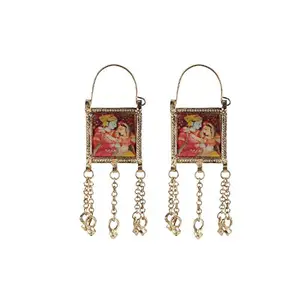 Shashwani's Women's Multicolour Silver-Plated Alloy Hook Dangler Hanging Earrings, with PID26936.
