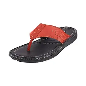 Metro Men Red Leather Outdoor Sandals-10 UK (44 EU) (16-9176)